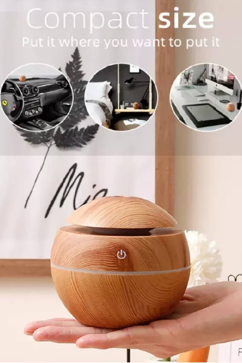 ,,,,_....SI-26745 Tik Tok Mini Ultrasonic Humidifier Aroma Therapy Di: DARK WOOD-171823 / OS