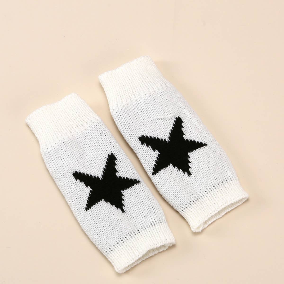 Acrylic Star Arm Sleeves – Warm Fingerless Design_CWAG0085: COFFEE / (OS) 2