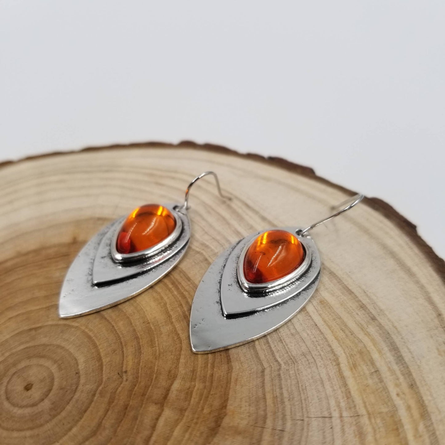 Water Drop Gemstone Silver Earrings
