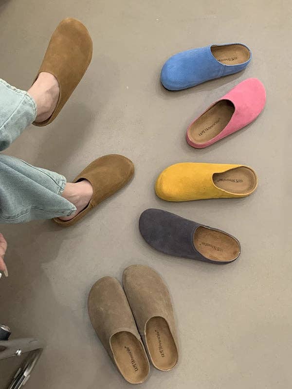 Round-Toe Split-Joint Flat Shoes Slippers&Mules: GINGER / US 8.5 | EU 39 1/3 | UK 6 | CN 40