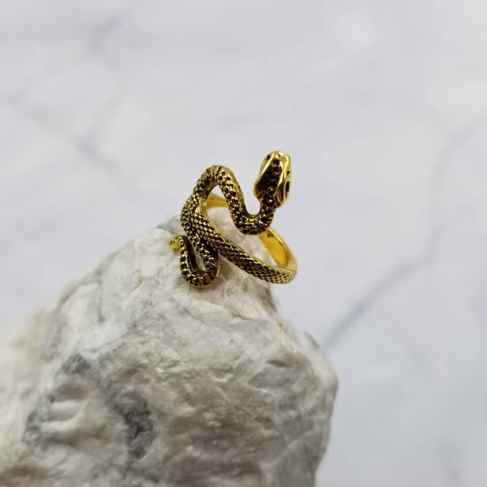 Gold Snake Ring -  Goth Witchy Jewelry
