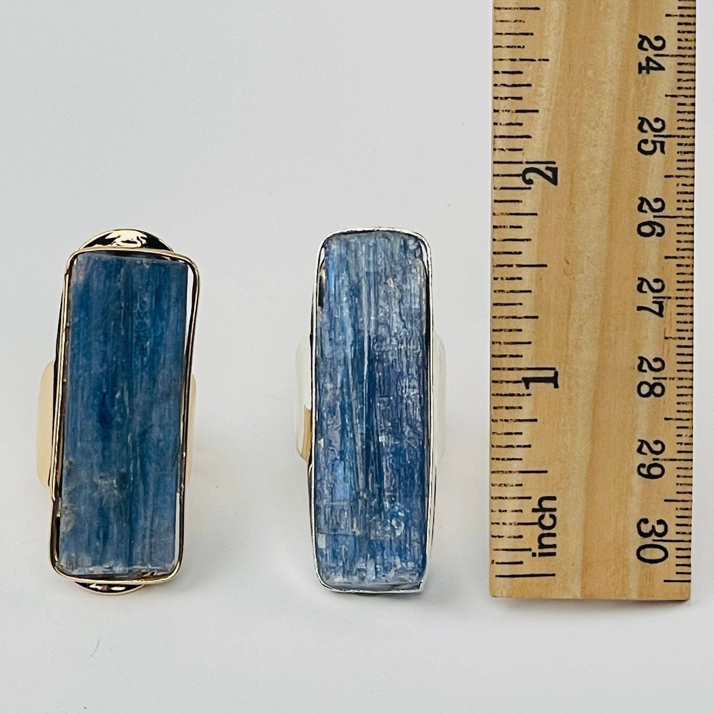 Crystal Blue Kyanite Adjustable Ring: Silver