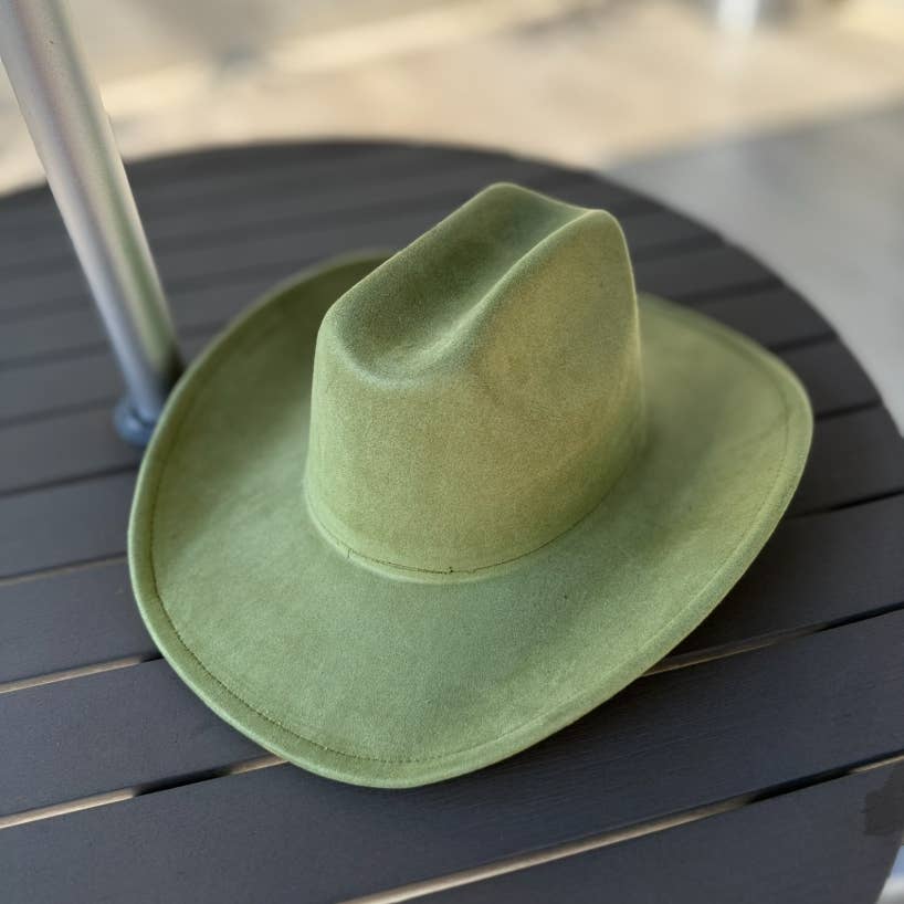 🤠 Vegan Suede Cattleman Cowboy Hat: Brown