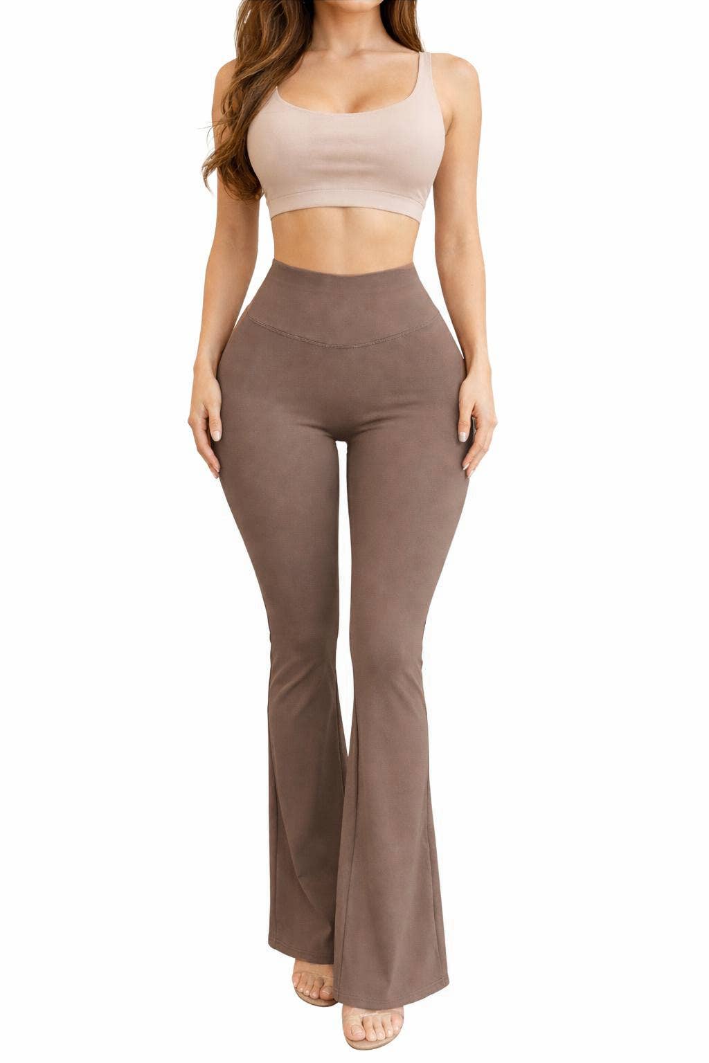 Faja waist control hip lifting flare body shaper yoga pants: Navy