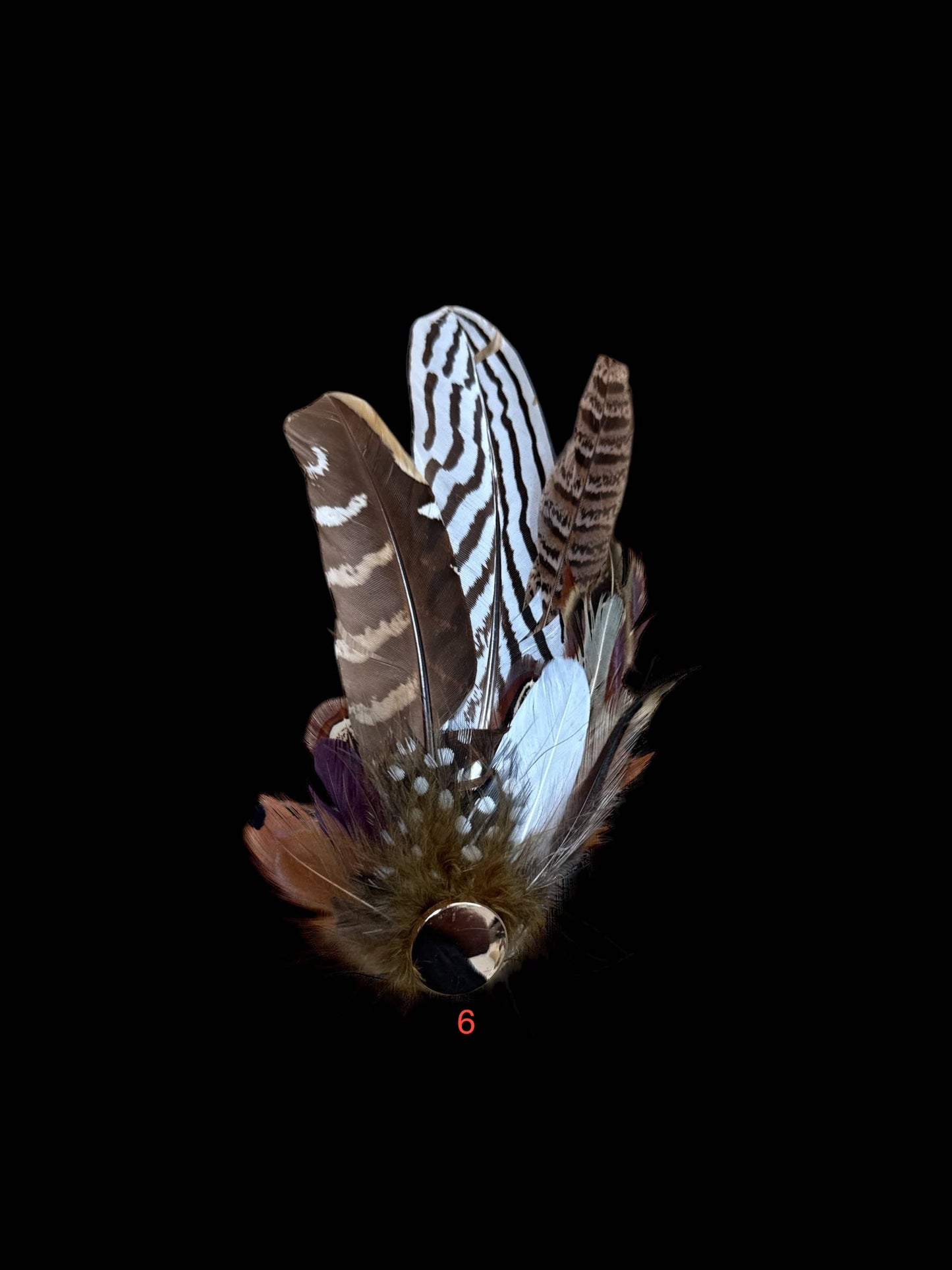 Decorative Side Hat Feathers (Out of SHOTGUN CASING): White w/button #6