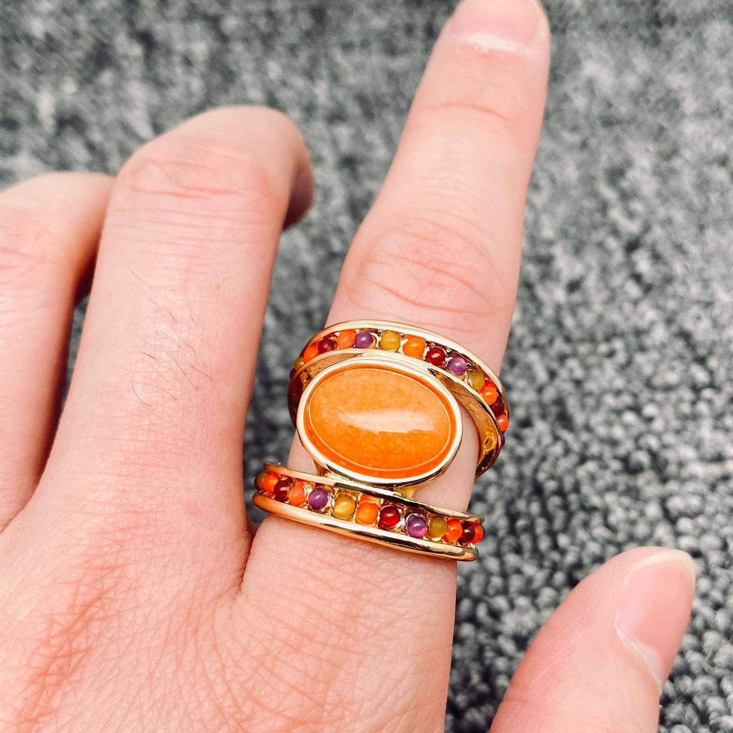 Multi-style Vintage Inlaid Stone Rings - CS: E / 8#