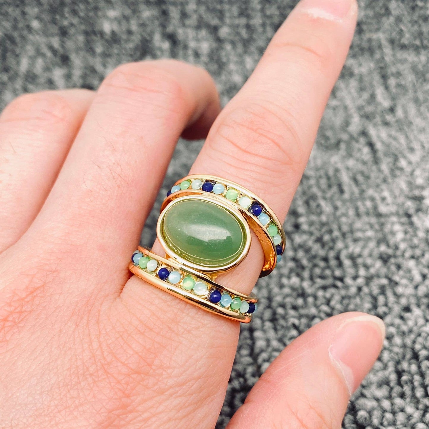 Multi-style Vintage Inlaid Stone Rings - CS: E / 8#