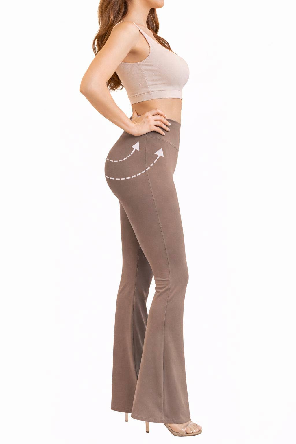 Faja waist control hip lifting flare body shaper yoga pants: Navy