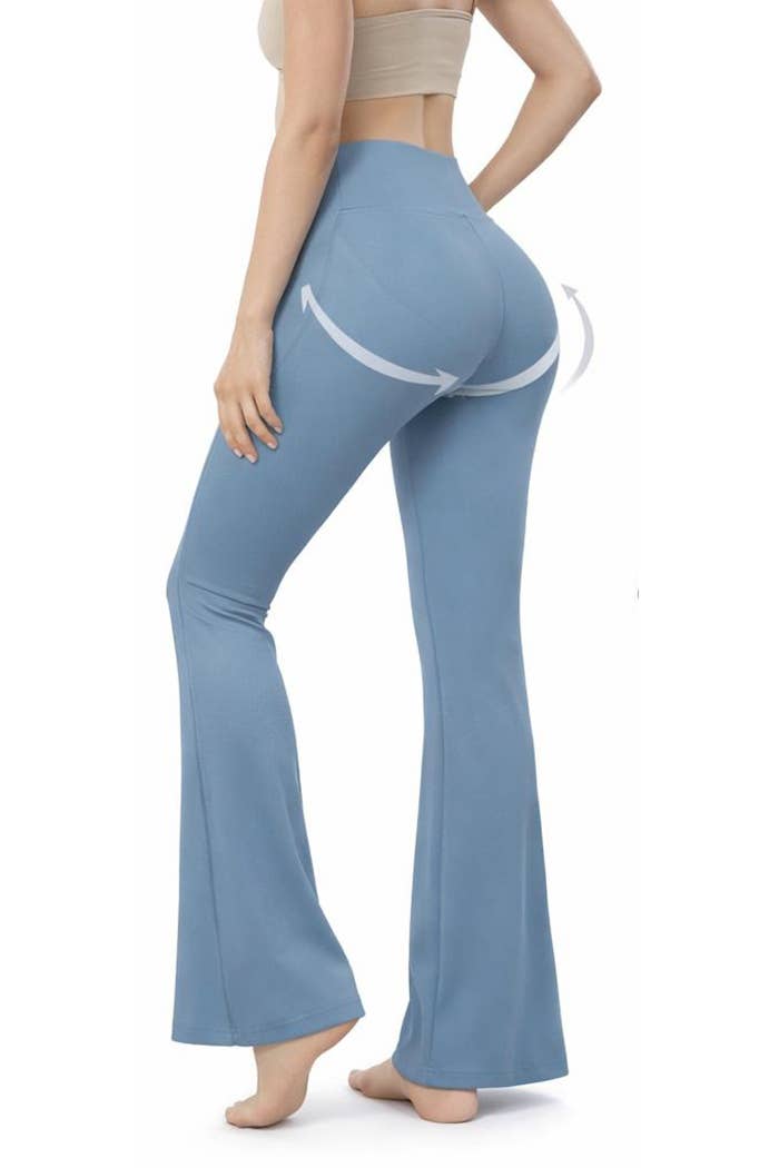 Faja waist control hip lifting flare body shaper yoga pants: Navy