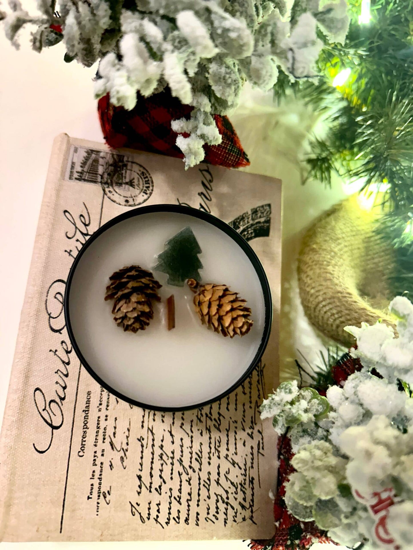 Beeswax Candles with Flickering Pine wick & Essential Oils : Orange Spice