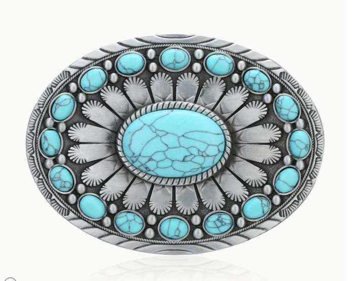 Oval Turquoise Belt Buckle 1366