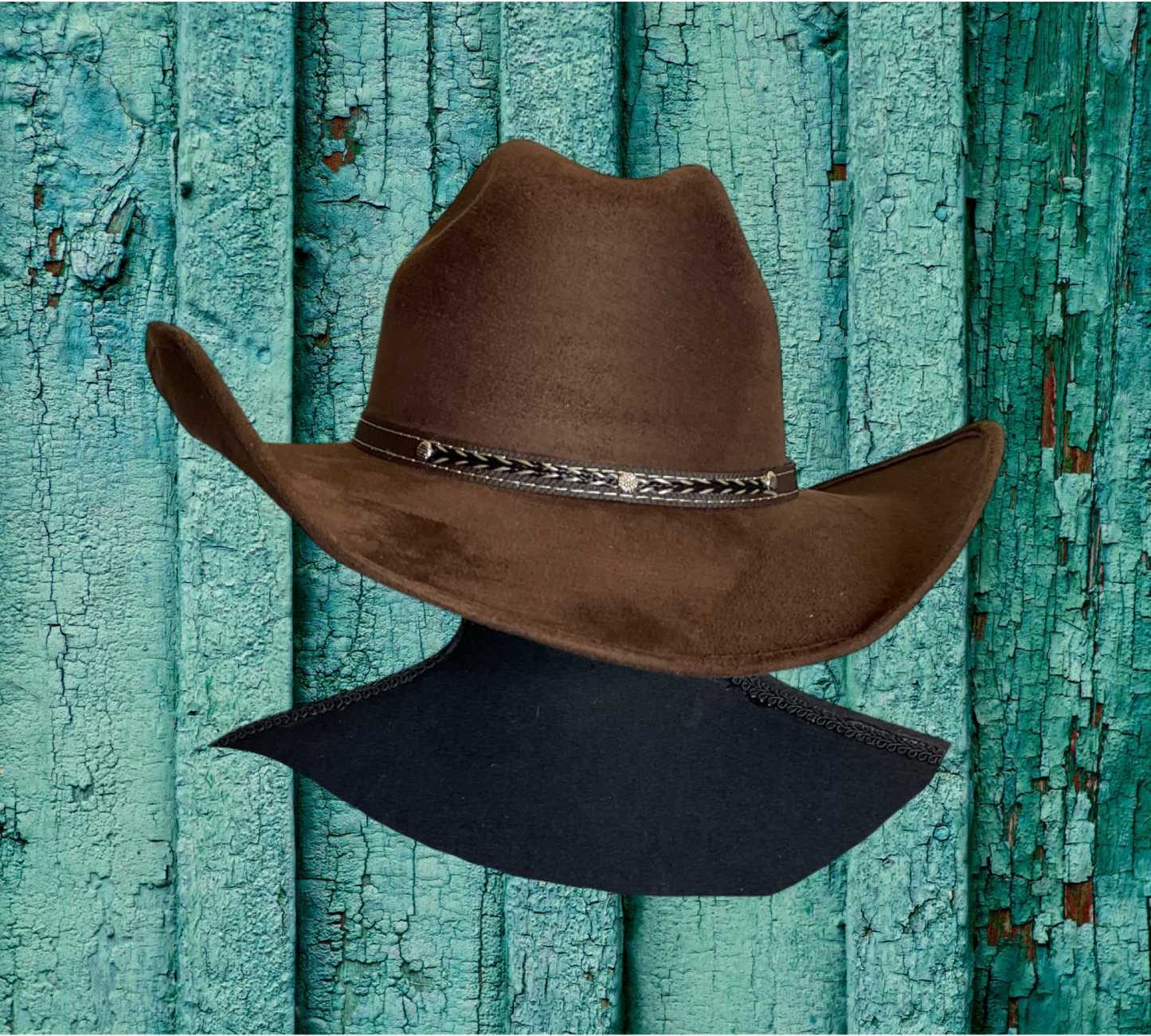 Chihuahua Cowboy Vegan Suede Hat : Black / Medium 55-58cm