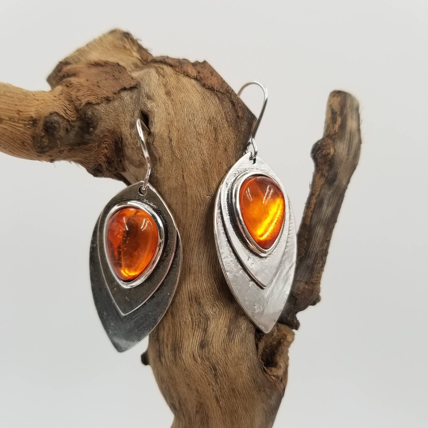 Water Drop Gemstone Silver Earrings