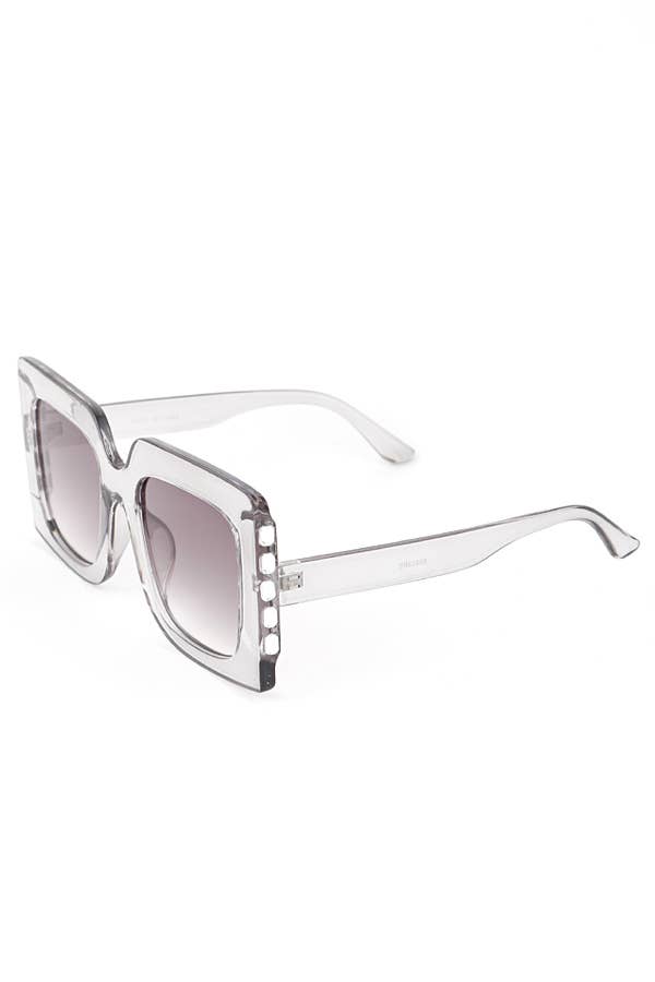 Crystal Accent Oversize Square Sunglasses Set