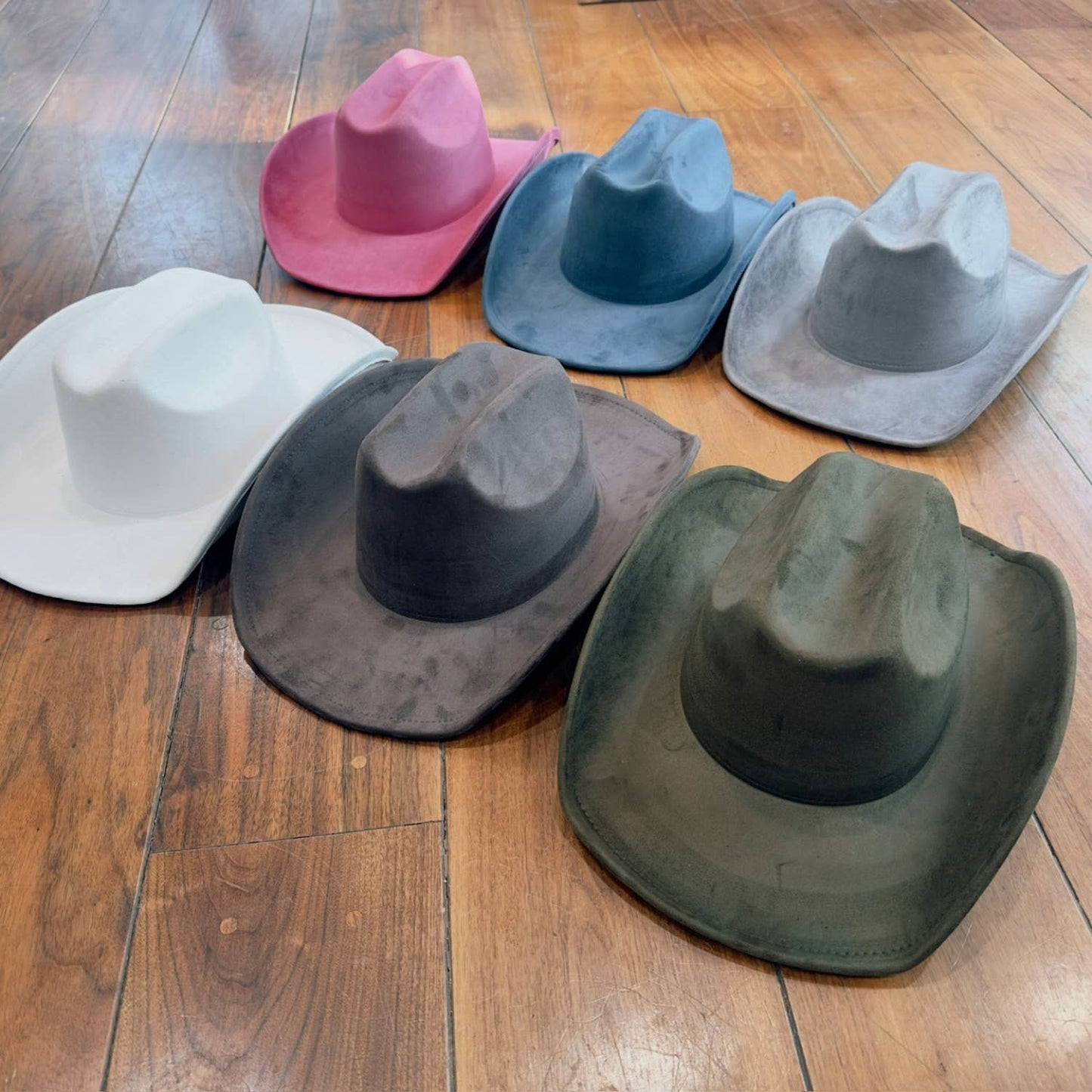 VEGAN SUEDE CATTLEMAN COWBOY HAT: Lt Brown / ONE SIZE