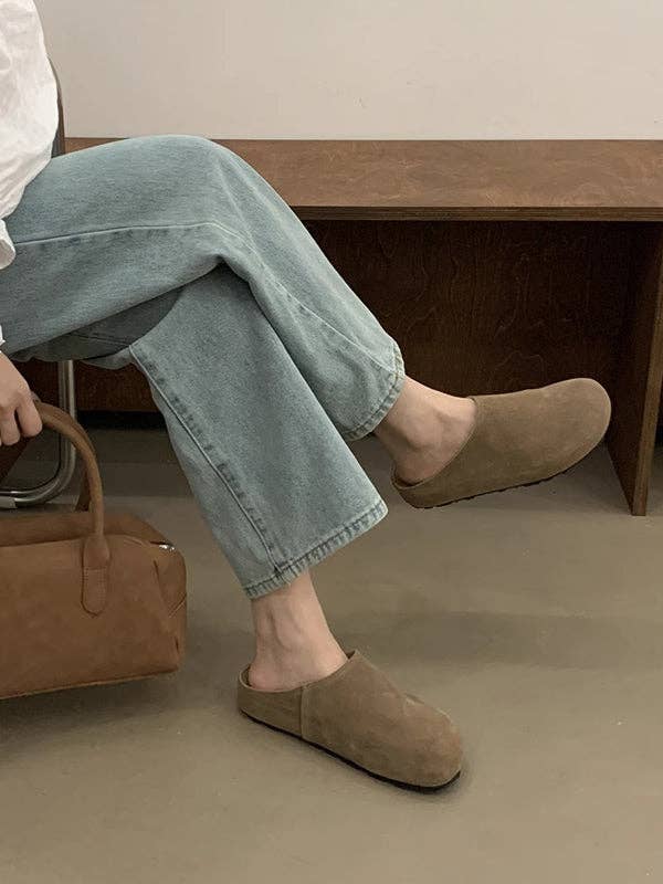 Round-Toe Split-Joint Flat Shoes Slippers&Mules: GINGER / US 8 | EU 38 2/3 | UK 5.5 | CN 39