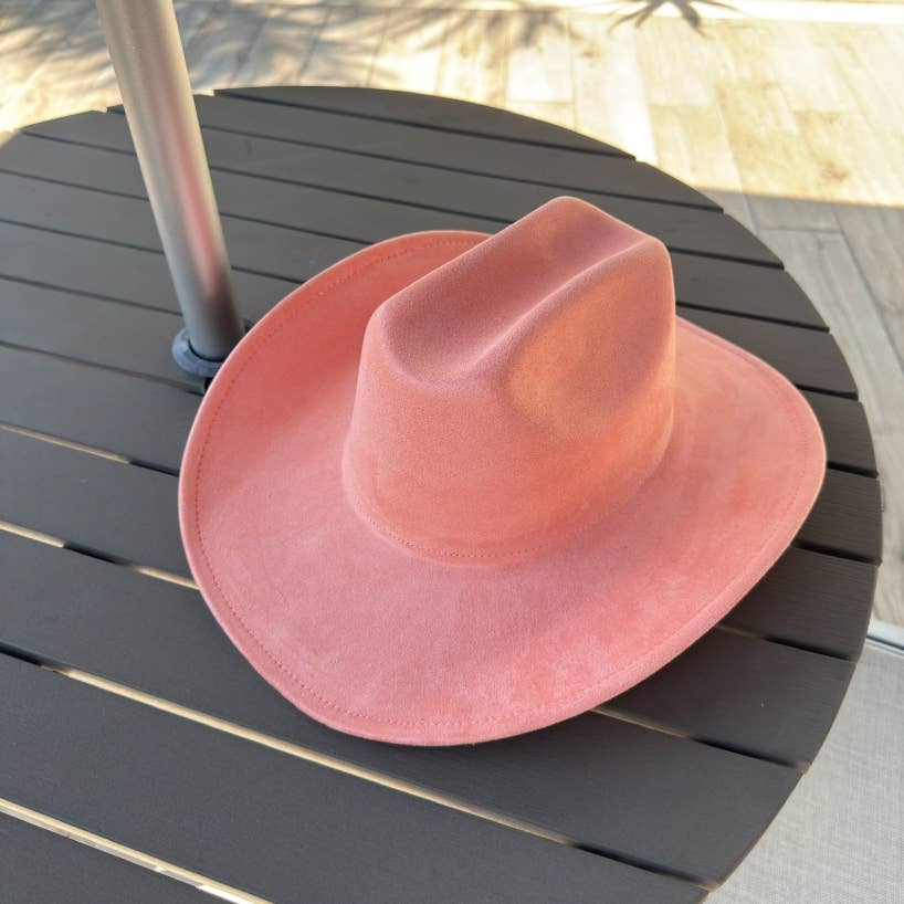 🤠 Vegan Suede Cattleman Cowboy Hat: Brown