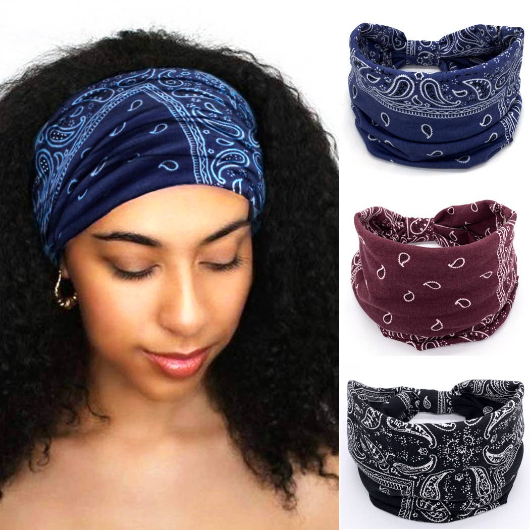 Classic Paisley Pattern Headbands : Green