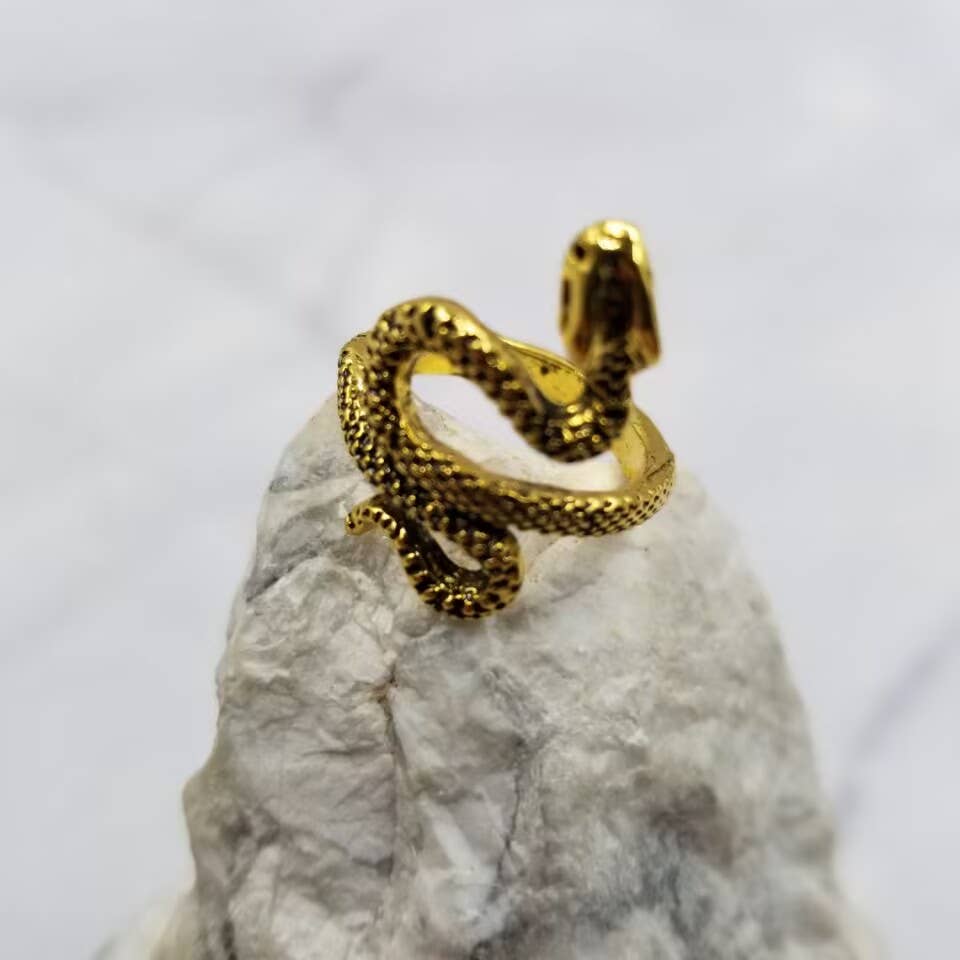 Gold Snake Ring -  Goth Witchy Jewelry