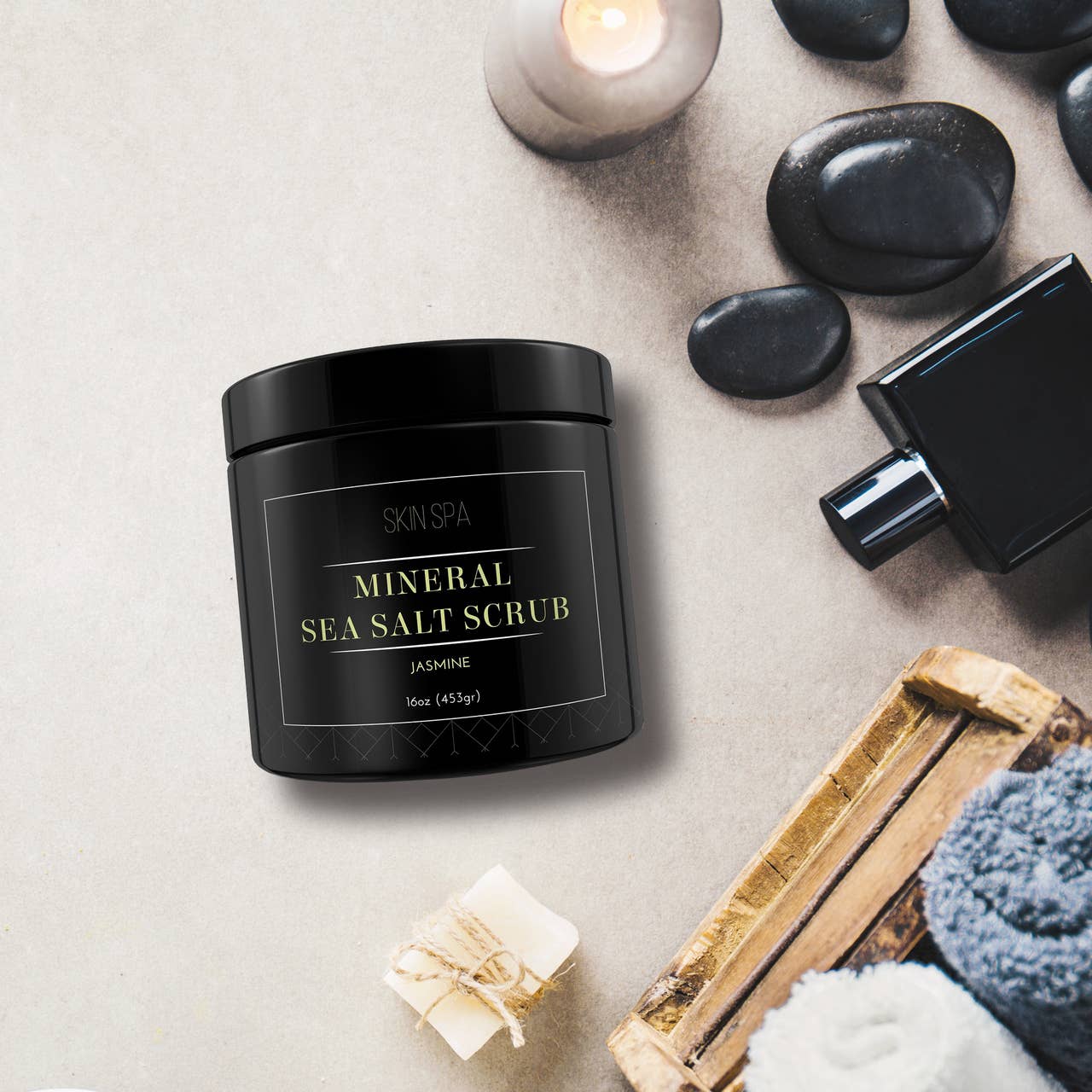 Mineral Sea Salt Scrub - Jasmine 16oz (453gr): Retail Product