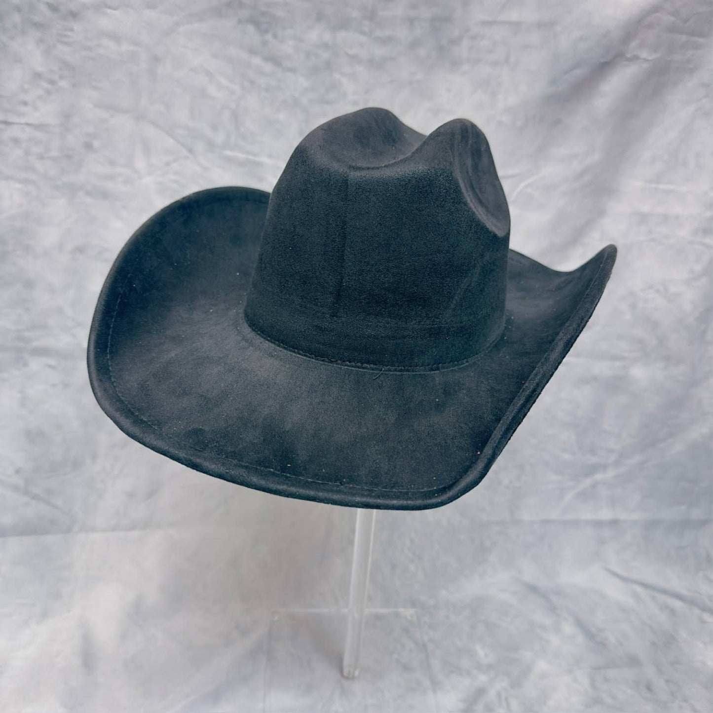 VEGAN SUEDE CATTLEMAN COWBOY HAT: Lt Brown / ONE SIZE