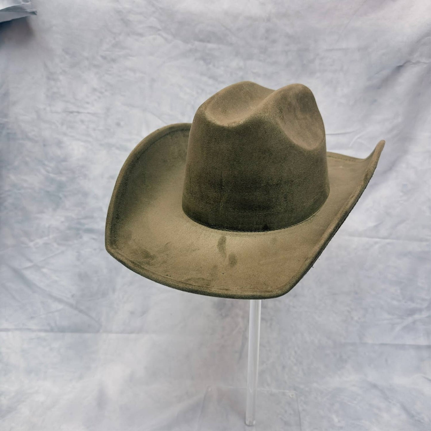 VEGAN SUEDE CATTLEMAN COWBOY HAT: BLACK / ONE SIZE