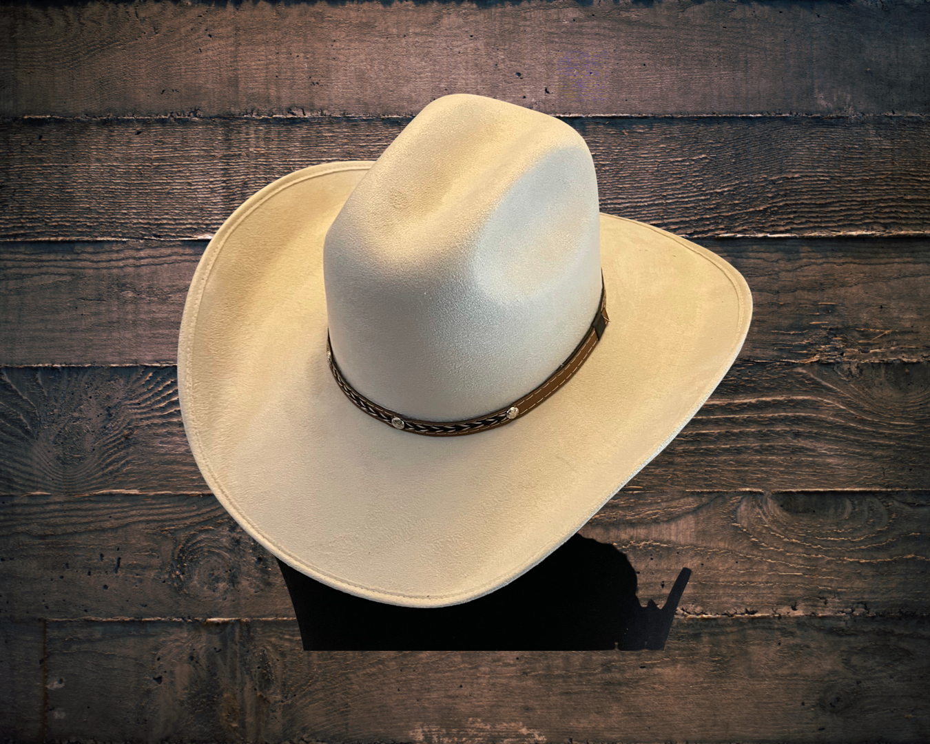Chihuahua Cowboy Vegan Suede Hat : Black / Medium 55-58cm