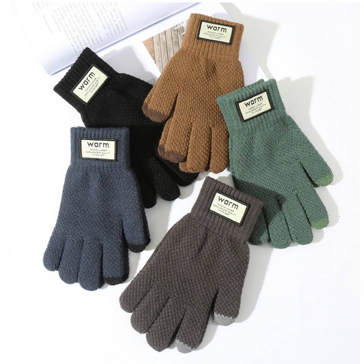 CYCLING WARM MEN'S WINDPROOF TOUCH SCREEN GLOVES_CWAG0148: Black / (OS) 1