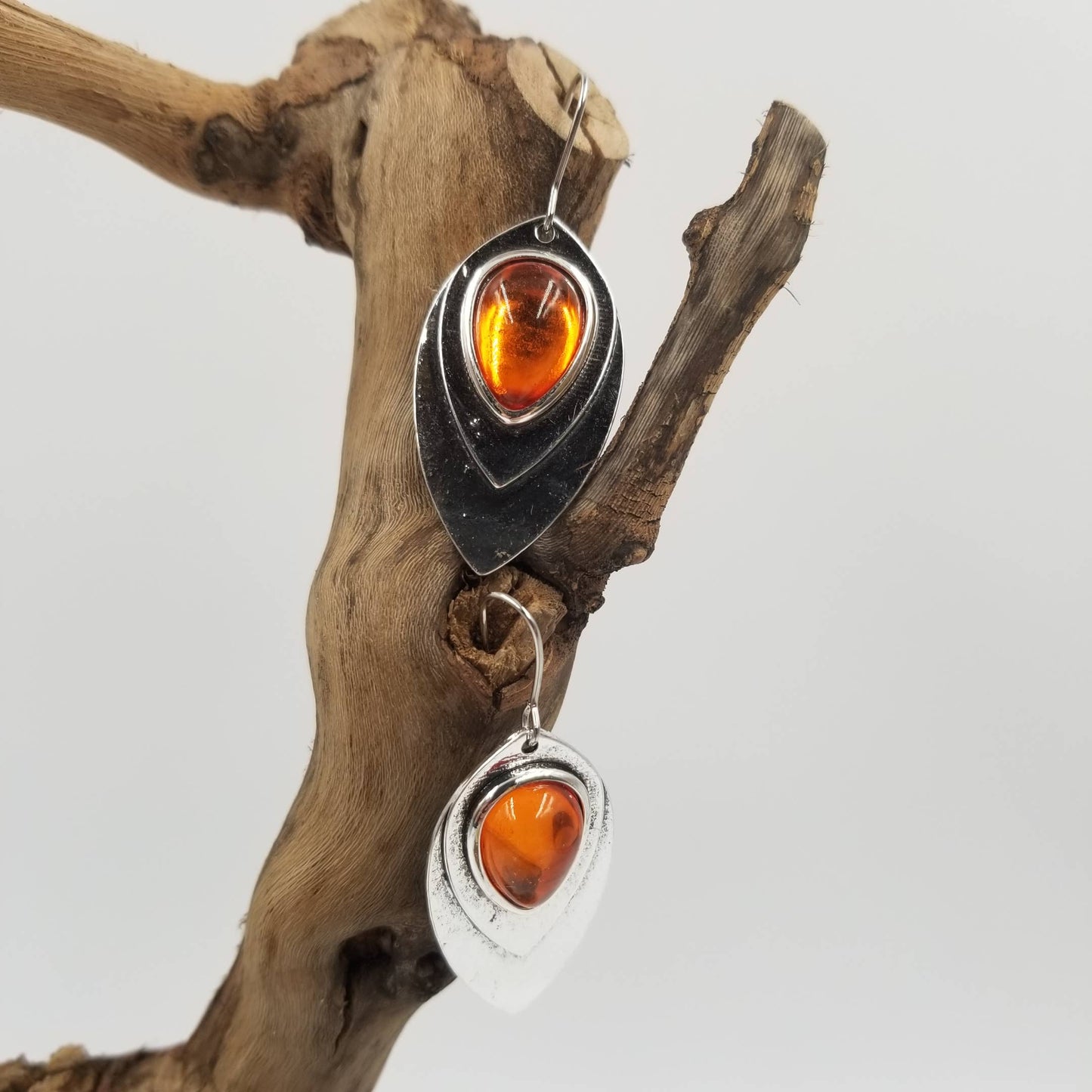 Water Drop Gemstone Silver Earrings