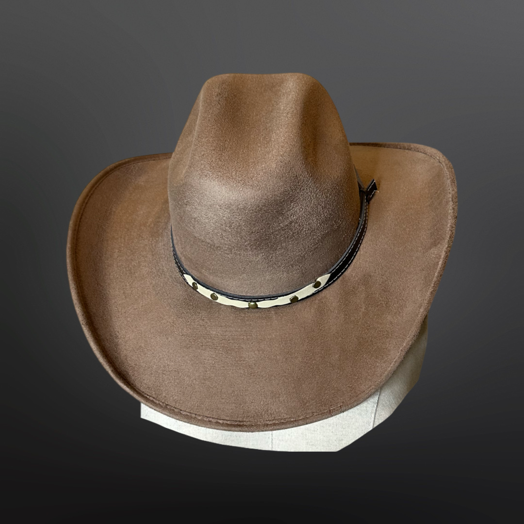 Chihuahua Cowboy Vegan Suede Hat : Black / Medium 55-58cm