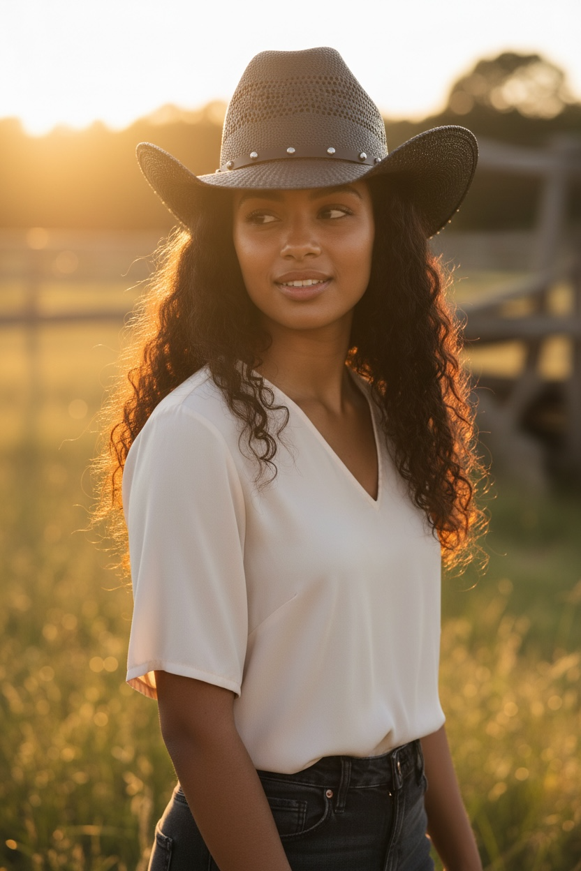 Black Straw Hat: Medium