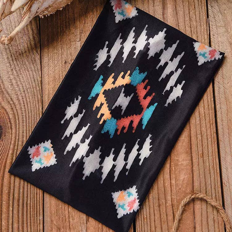 Ethnic Printed Wide Casual Headband: Black