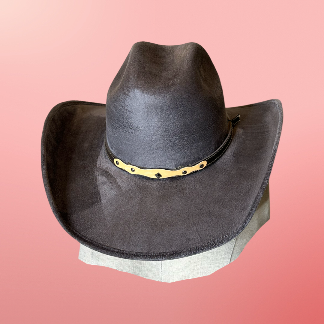 Chihuahua Cowboy Vegan Suede Hat : Tabaco / Large 57-60cm