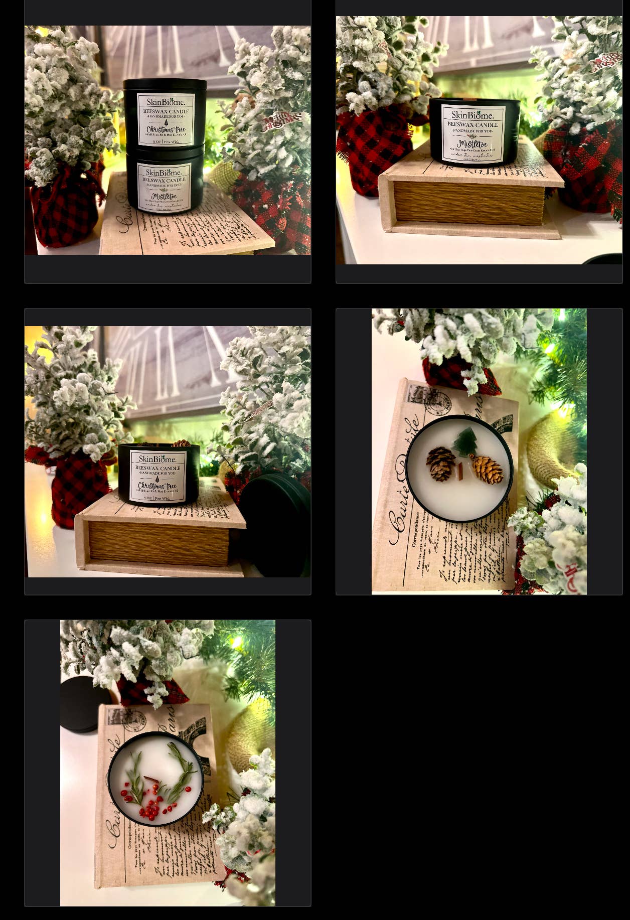 Beeswax Candles with Flickering Pine wick & Essential Oils : Jasmine & Chamomile