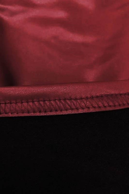 Fleece lined  basic faux leather skinny PU legging pants: Black