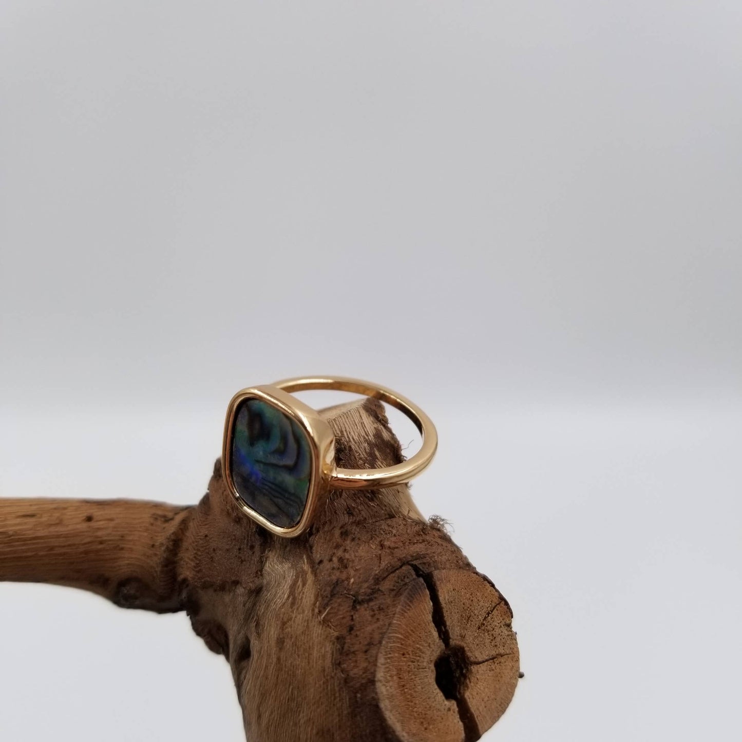 Lapis Lazuli & Amethyst & Shell Ring: Purple