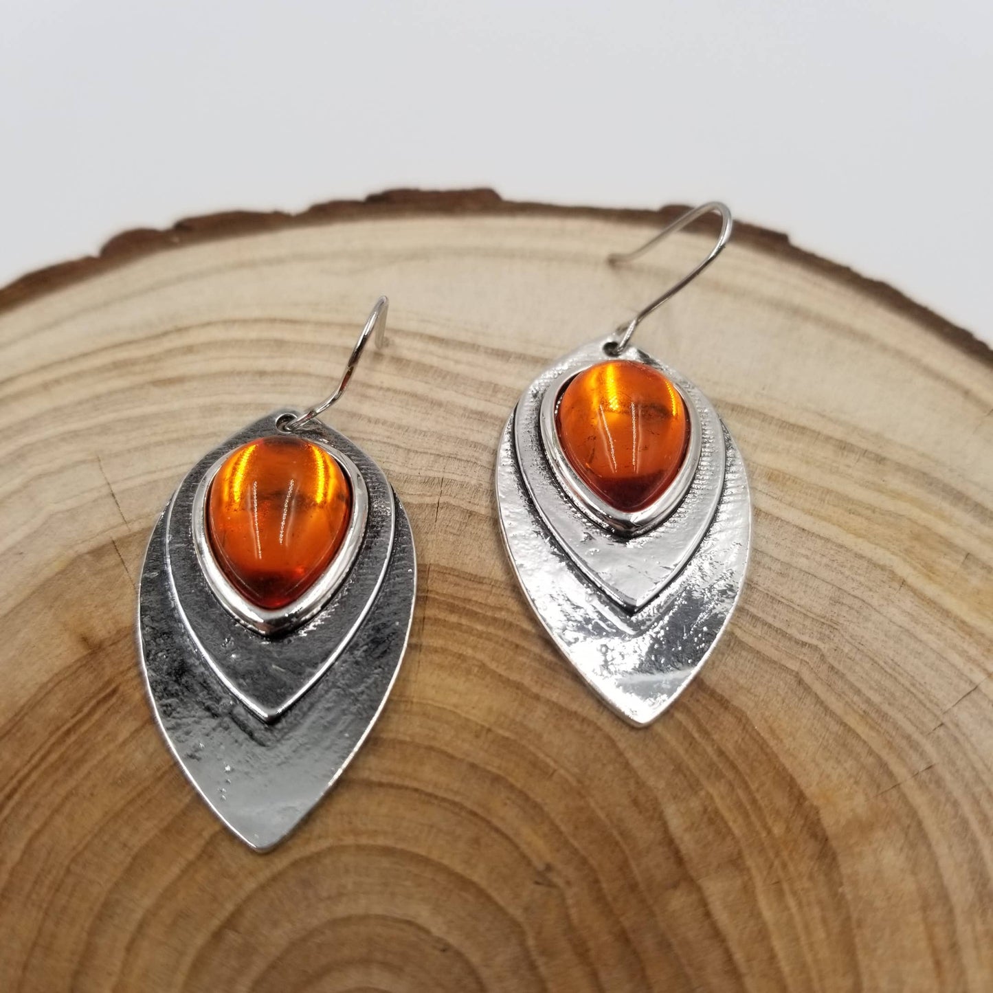 Water Drop Gemstone Silver Earrings
